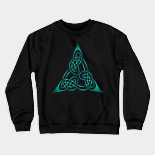 Triangle Knot With Doubled Threads Aqua Crewneck Sweatshirt